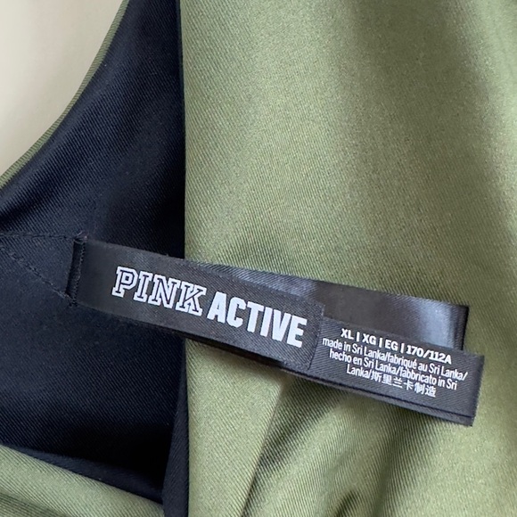 Pink active xlarge green / black nwot 15-1/2 p2p 15” waist with stretch - Picture 5 of 6